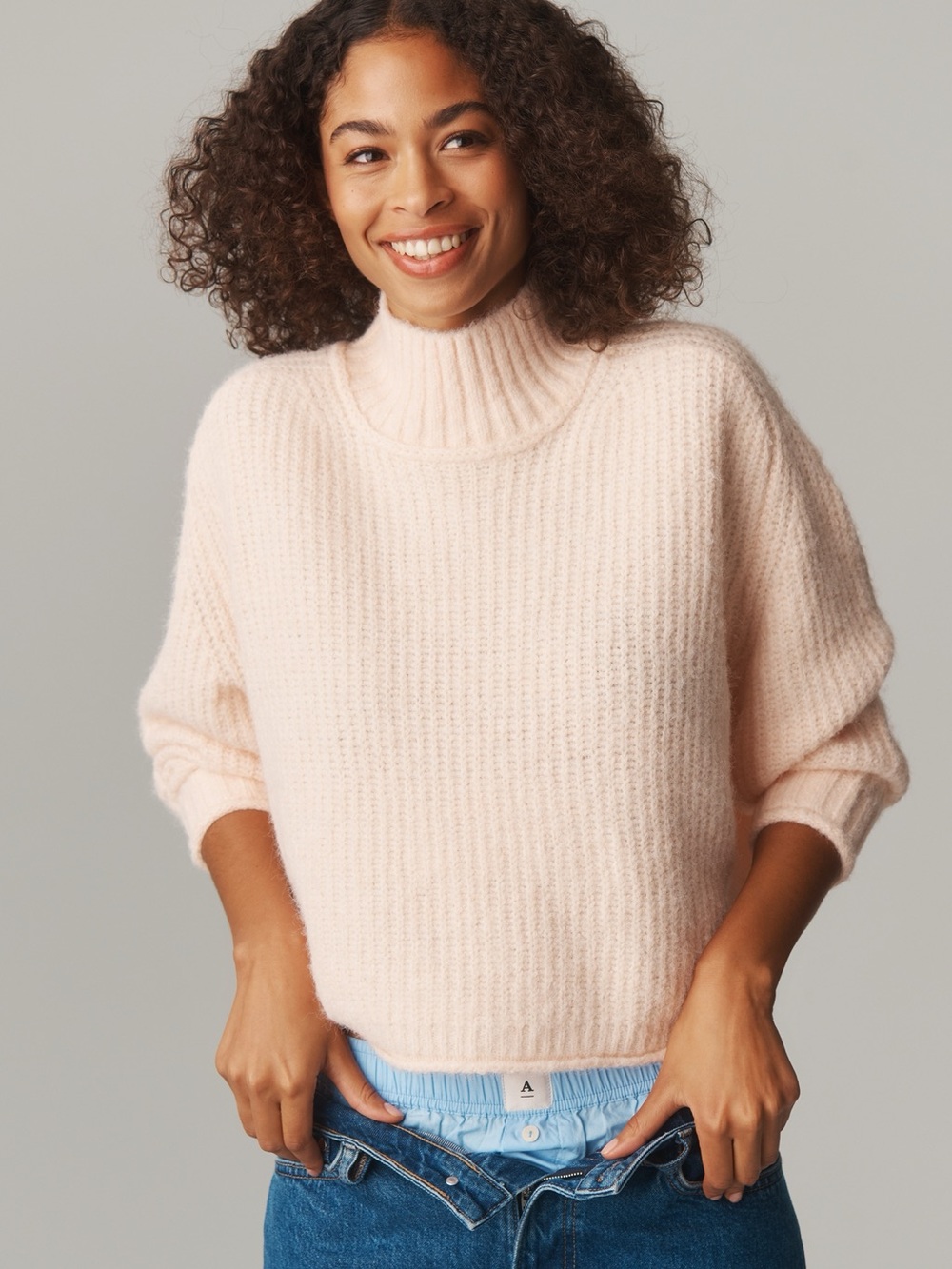Anthropologie Pilcro The Dawn Mock-Neck Chunky Sweater Medium